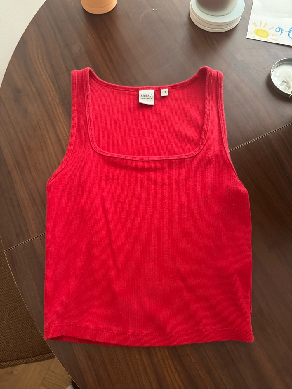 Aritzia Red Square-Neck Homestretch Tank Top